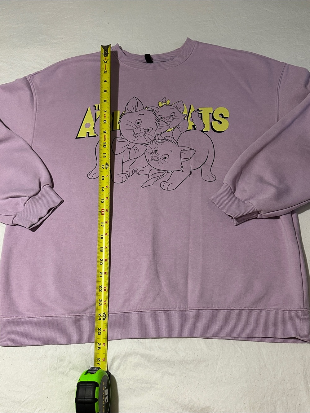 Disney Aristocrats Lilac Crewneck Sweatshirt with Yellow Graphic
